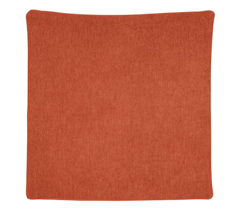 Housse De Coussin Passepoilée - Effet Velours - 60x60 Cm - Terracotta
