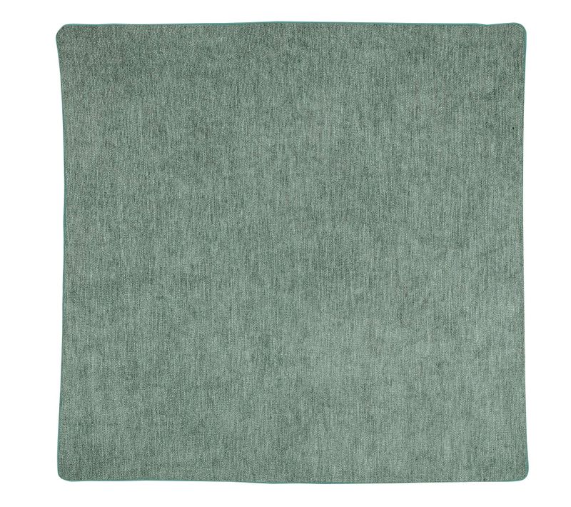 Housse De Coussin Passepoilée - Effet Velours - 60x60 Cm - Argent