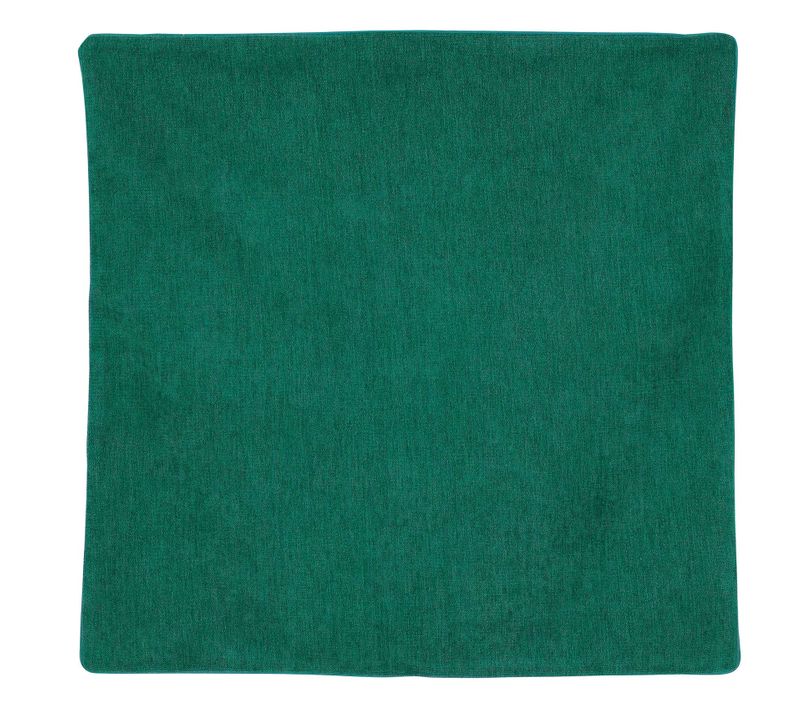 Housse De Coussin Passepoilée - Effet Velours - 60x60 Cm - Vert Emeraude