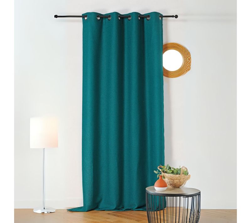 Rideau à L'aspect Texturé En Bouclette - 140x260 Cm - Turquoise