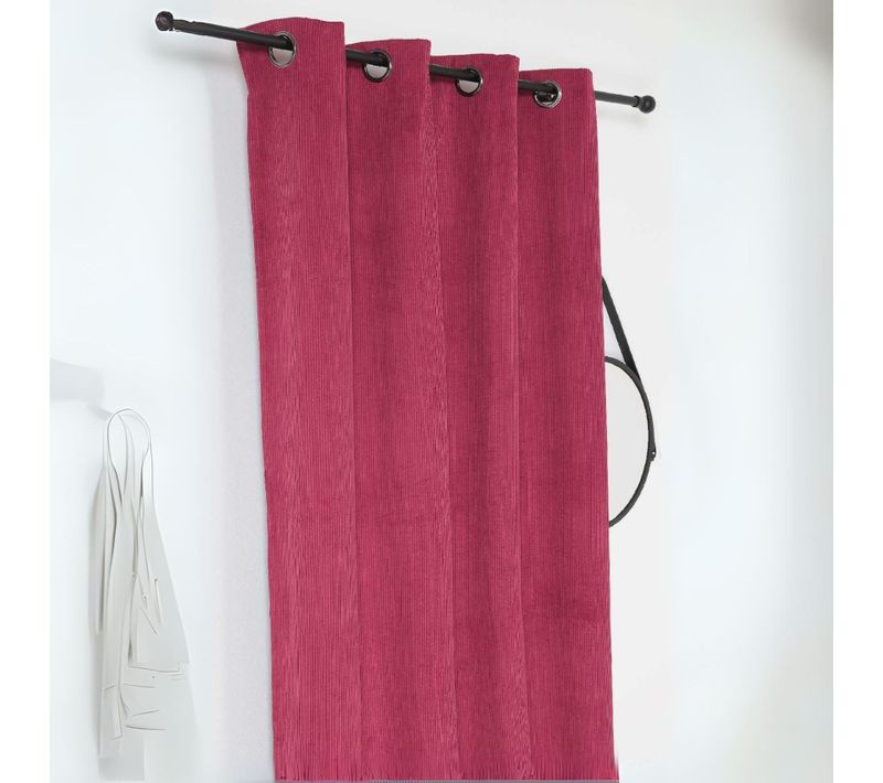 Rideau Obscurcissant Et Isolant En Velours Côtelé - 140x260 Cm - Violet
