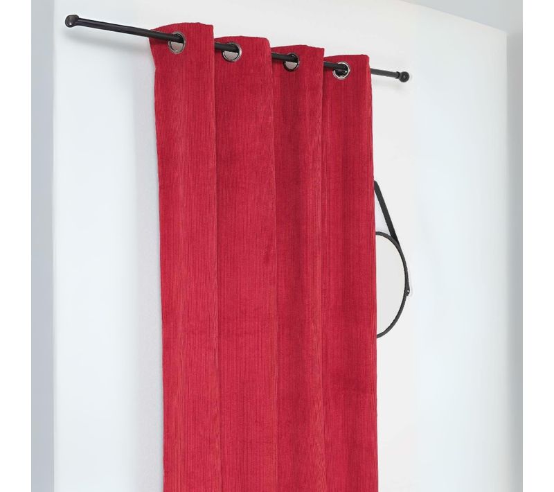Rideau Obscurcissant Et Isolant En Velours Côtelé - 140x260 Cm - Rouge