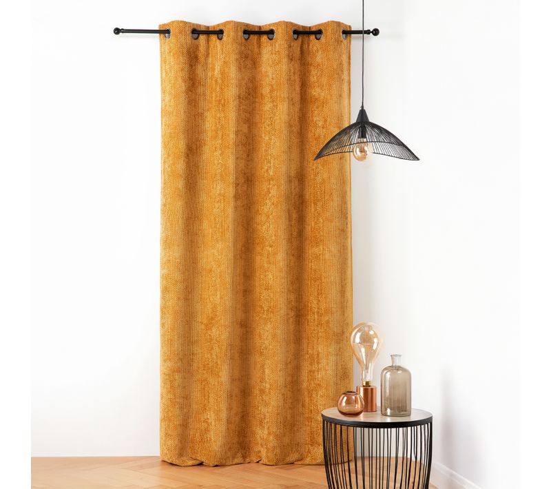 Rideau Thermique Et Phonique Velours Chenille - 135x260 Cm - Jaune