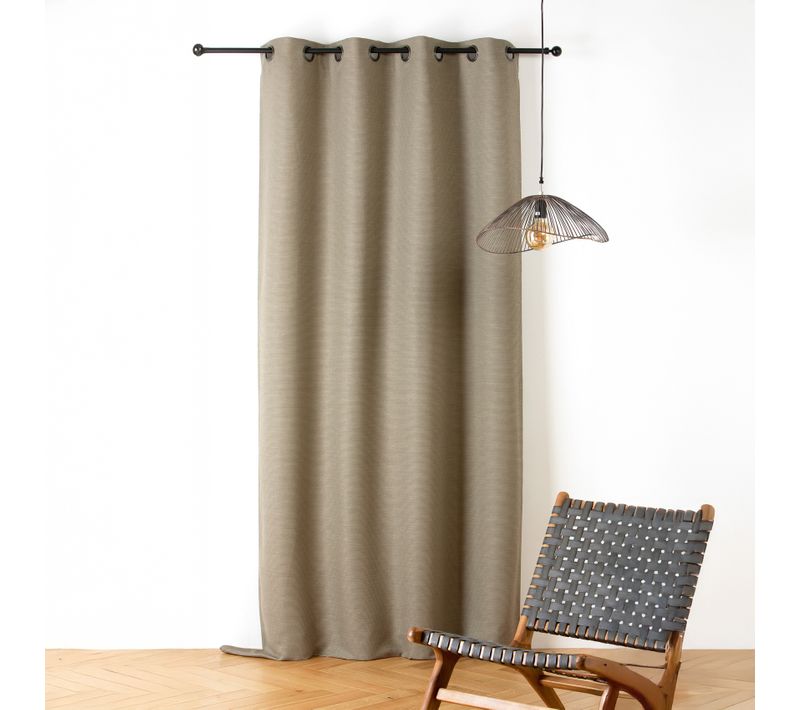Rideau Phonique Coton Et Chanvre Tressage Naturel - 140x240 Cm - Vert