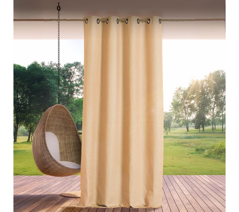 Rideau Extérieur Déperlant - Effet Chiné - 140x265 Cm - Beige