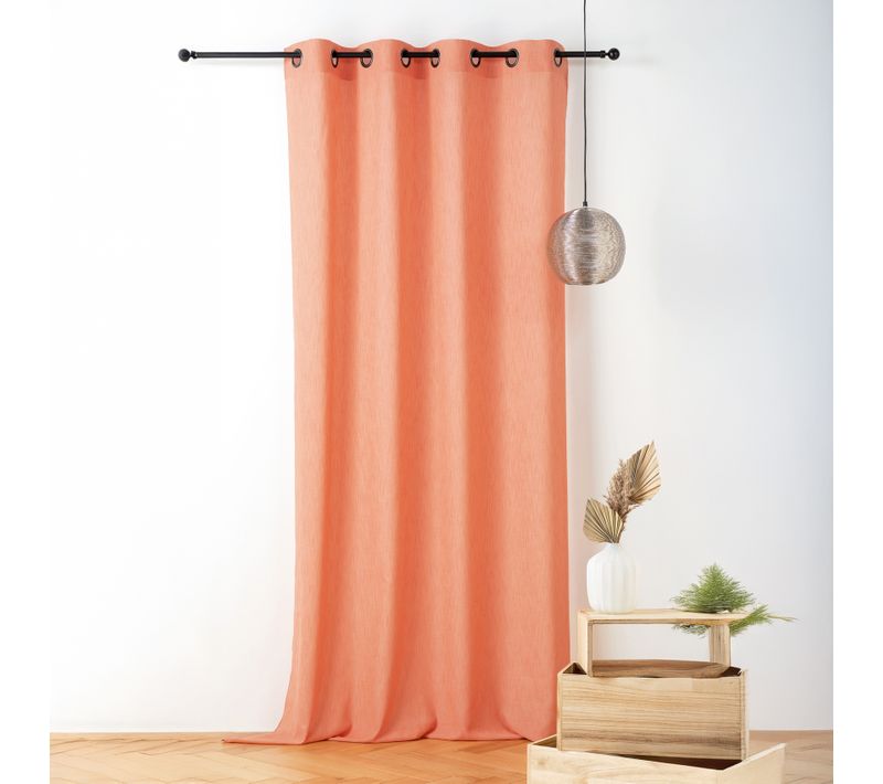 Voilage Polycoton Toucher Doux Et Souple - 140x240 Cm - Orange