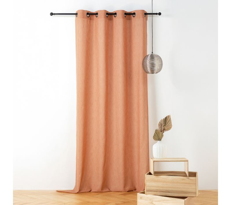Voilage Polycoton Toucher Doux Et Souple - 140x240 Cm - Marron Brun