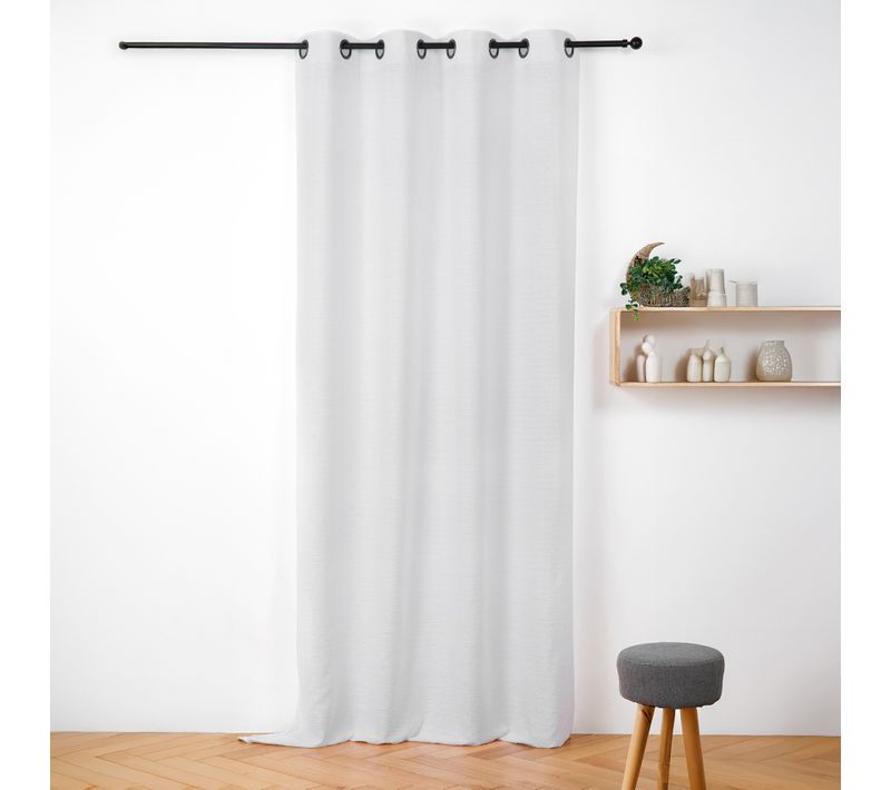 Voilage - Effet Velours Chiné - 145x240 Cm - Blanc
