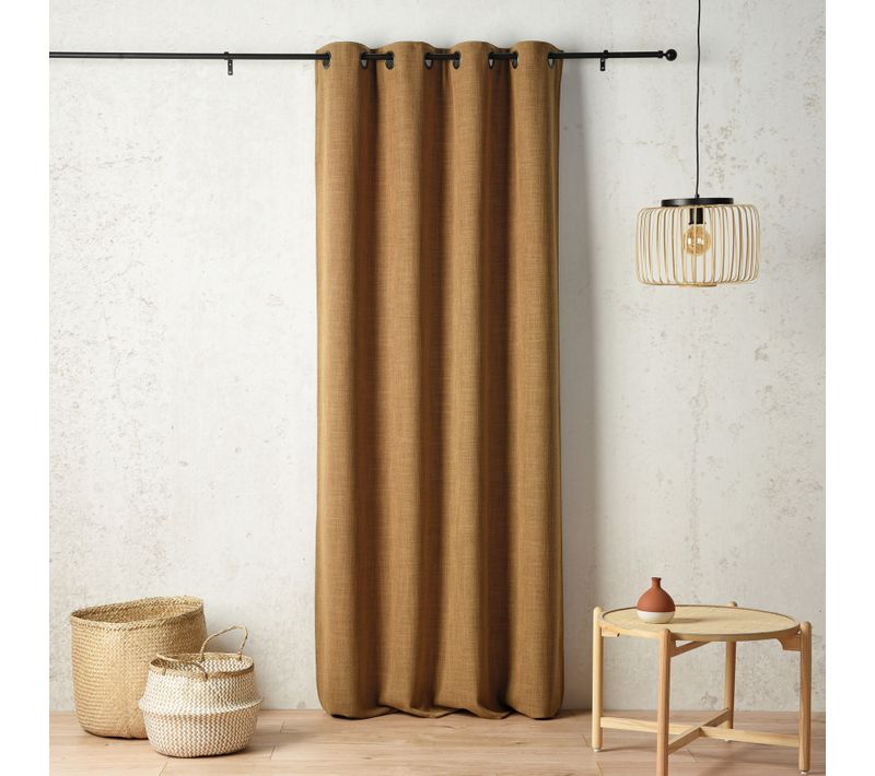 Rideau Thermique Et Obscurcissant À Envers Polaire À Oeillets - 135x260 Cm - Jaune
