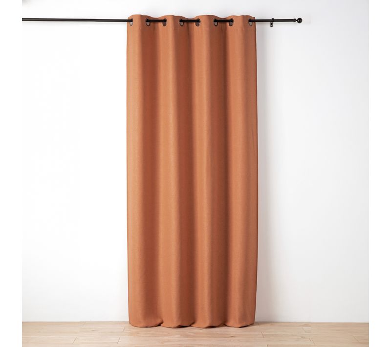 Rideau Uni Texturé - Effet Bouclé - 140x260 Cm - Orange