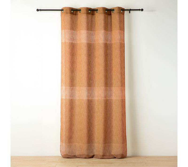 Voilage Tamisant Ajouré à Esprit Macramé - 140x260 Cm - Orange