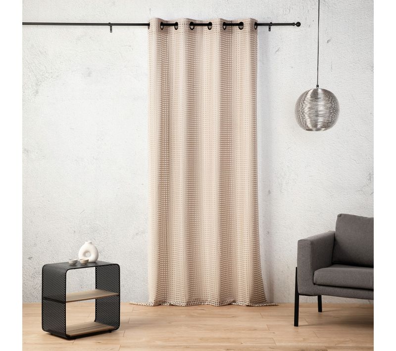 Voilage Maille Ajourée À Oeillets - 140x260 Cm - Naturel