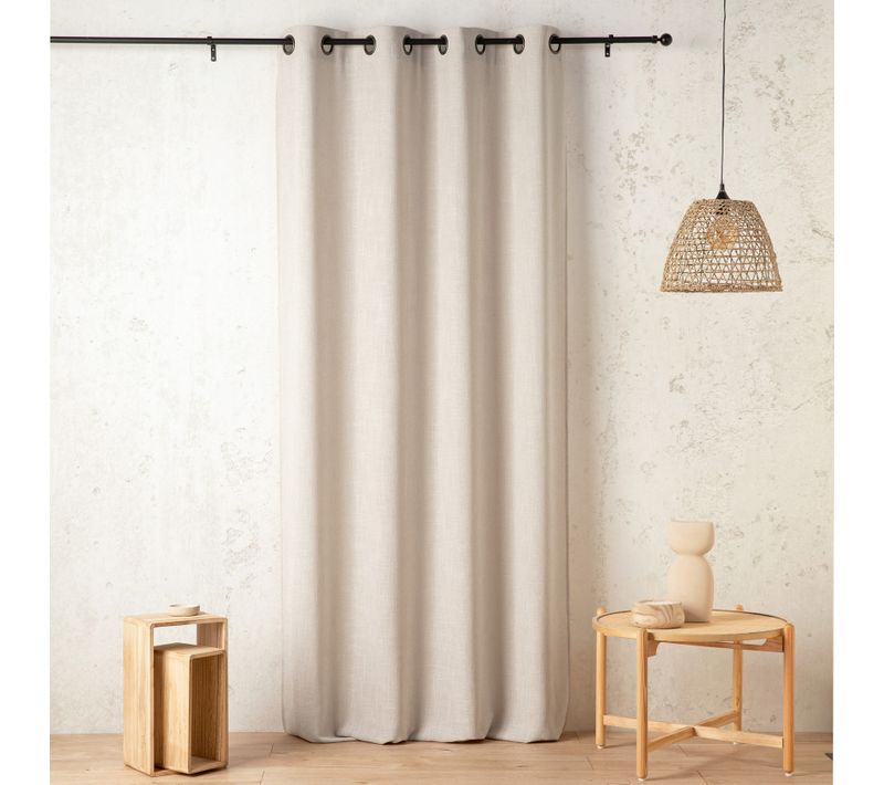 Rideau Tamisant - Effet Lin Authentique - 145x240 Cm - Ecru