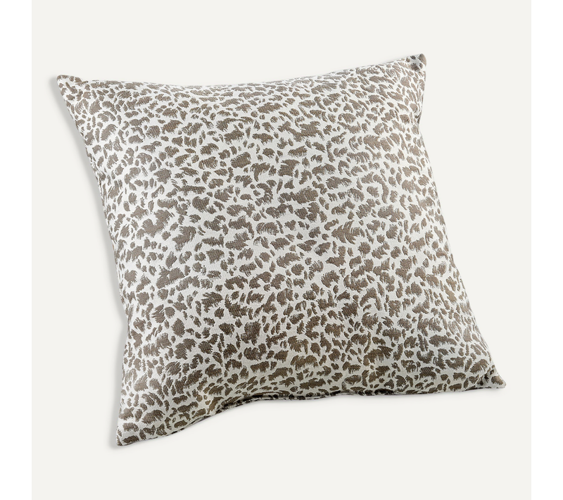 Coussin Jacquard Abstrait Texturé Style Naturel - 45x45 Cm - Taupe
