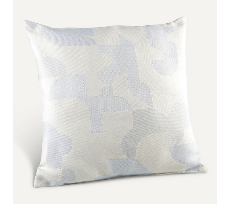 Coussin Jacquard Géométrique Texturé Rétro - 45x45 Cm - Ecru