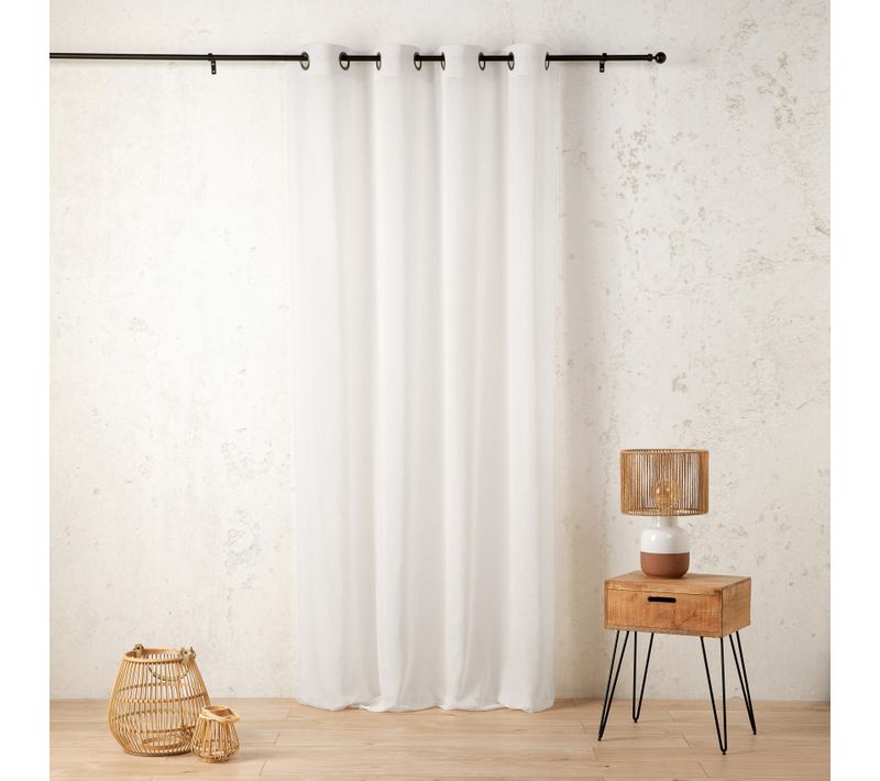 Voilage En Polycoton Chiné - 160x260 Cm - Blanc