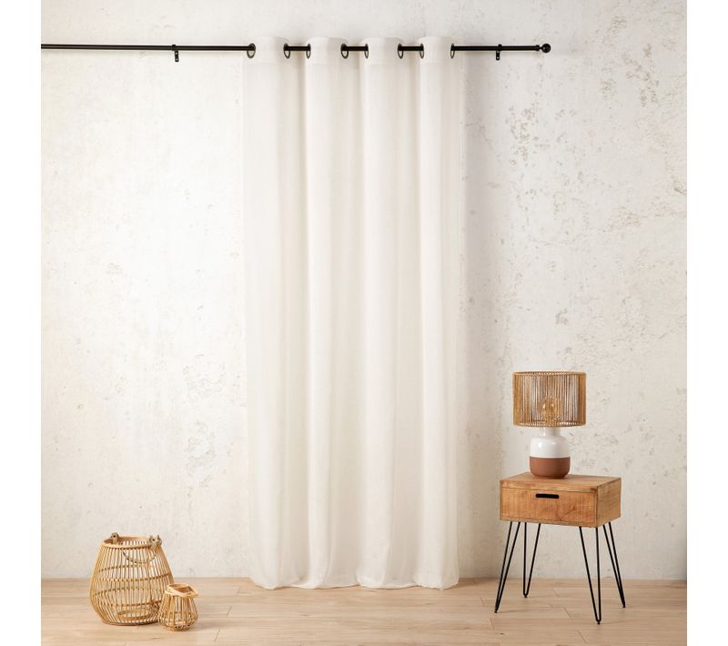Voilage En Polycoton Chiné - 160x260 Cm - Beige