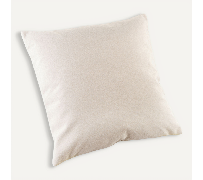 Coussin Velours - Effet Peau De Pêche - 45x45 Cm - Ecru