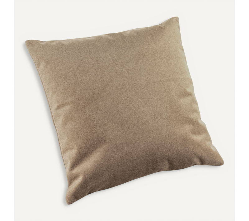 Coussin Velours - Effet Peau De Pêche - 45x45 Cm - Beige