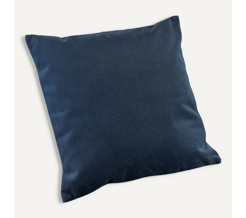 Coussin Velours - Effet Peau De Pêche - 45x45 Cm - Bleu