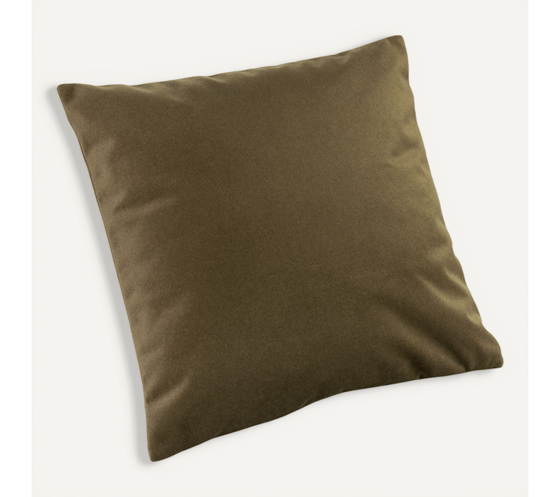 Coussin Velours - Effet Peau De Pêche - 45x45 Cm - Vert Olive