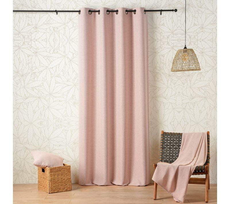 Rideau Oeillets Polylin Tamisant Aux Propriétés Relaxantes Du Cbd - 140x260 Cm - Brique