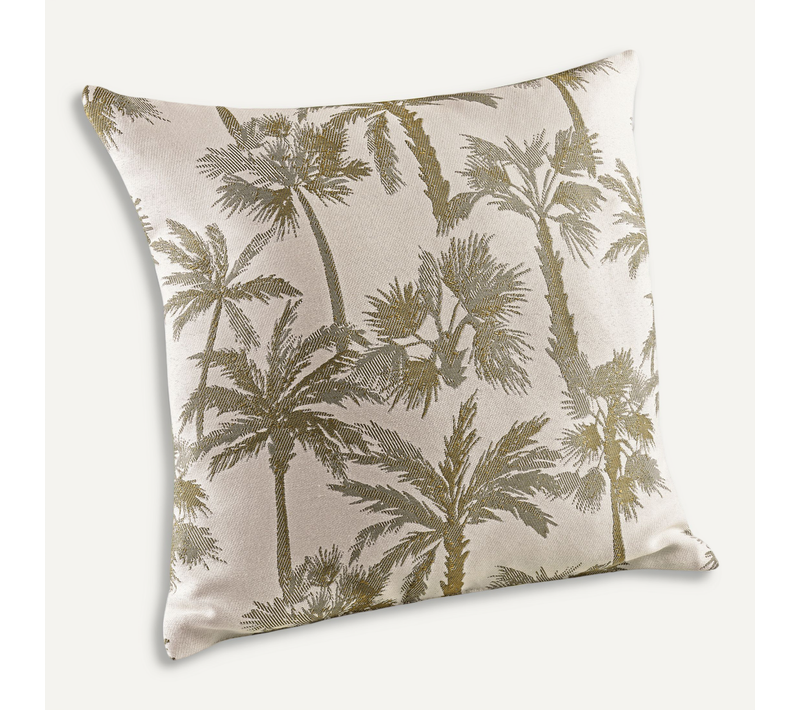 Coussin Motif Palmier Tissé - 45x45 Cm - Vert