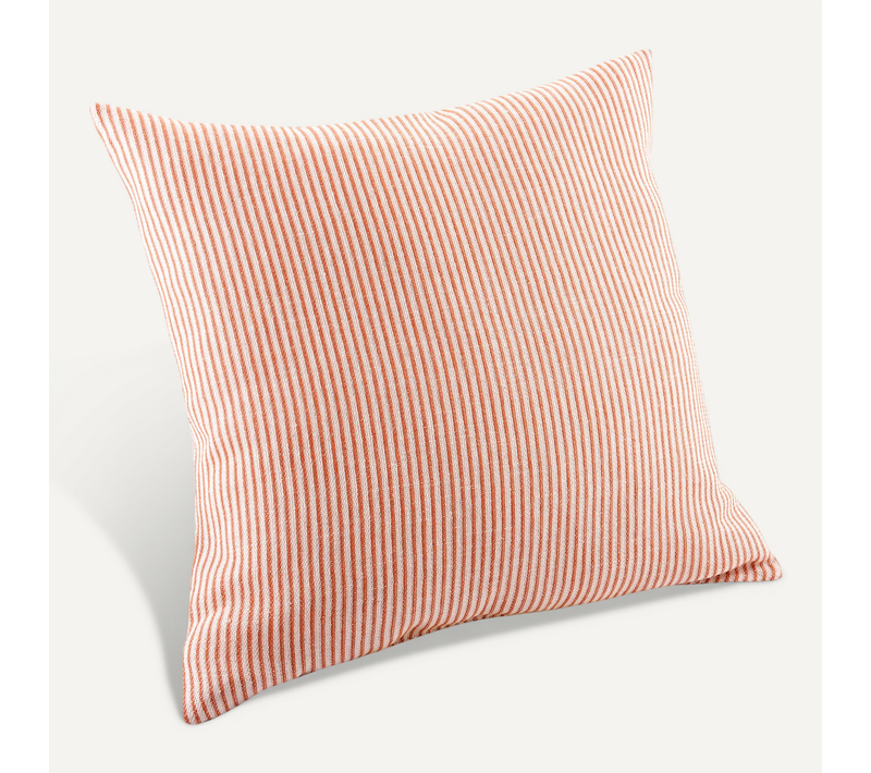 Coussin Rayé Style Bord De Mer - 45x45 Cm - Orange Sanguine