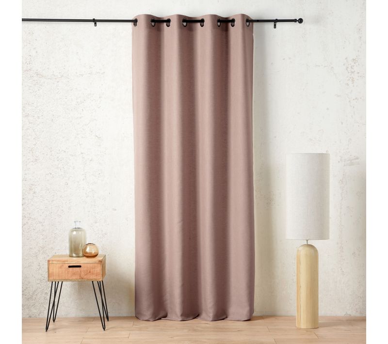 Rideau Tamisant À Oeillets Polylin Satin - 145x260 Cm - Marron Glacé