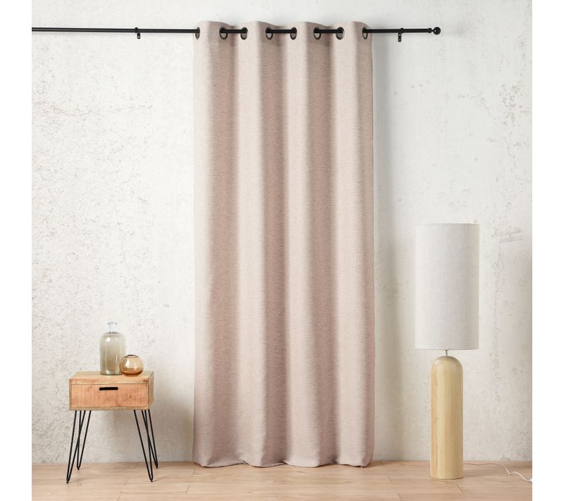 Rideau Tamisant À Oeillets Polylin Satin - 145x260 Cm - Lin