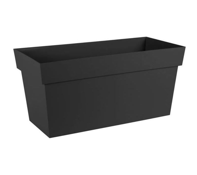 Jardiniere Muret à Réserve D'eau Avec Roulettes Toscane - 74 L - 79 X 35 X H.39 Cm - Gris Anthracite
