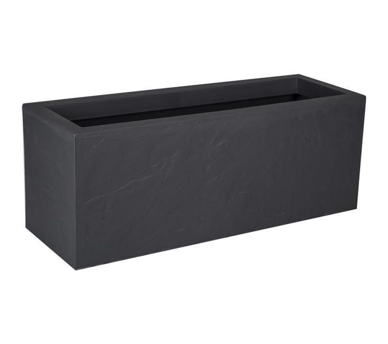 Jardiniere Volcania'up - 57 L - Décor Pierre - 79,5 X 29,5 X H. 29,5 Cm - Gris Anthracite