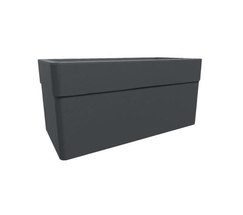 Jardinière - Carel - Gris Anthracite - 63 L - 78x39xh.39cm - Avec Roulettes - Extérieur Ou Intérieur