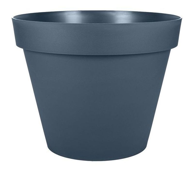 Toscane Pot De Fleur Rond D.30 Cm - 10 L, Bleu Jean, Intérieur/extérieur