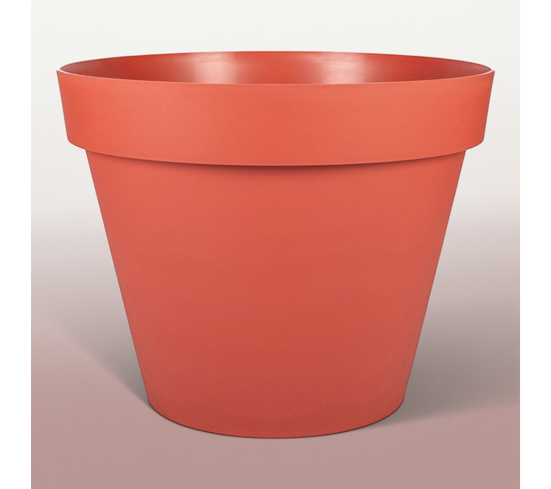 Pot De Fleur Rond - Toscane - D. 60 Cm - 76 L - Intérieur/extérieur - D. 59 X H.47 Cm - Orange Terre