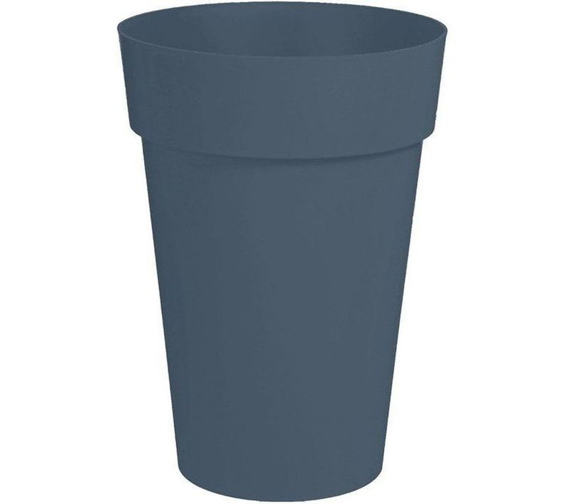 Jardinière Toscane Ronde D.46 Cm, 67 L, H.65 Cm — Bleu Jean, Intérieur/extérieur