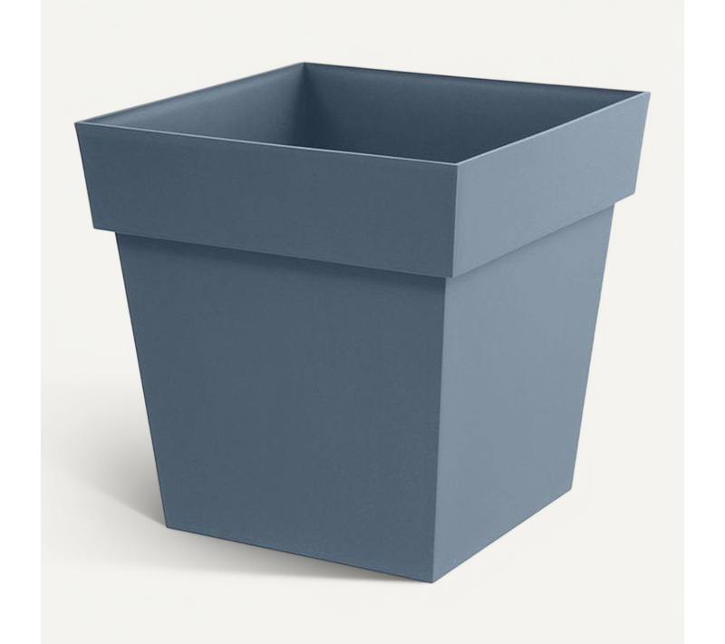 Jardinière Carrée Toscane 32 X 32 X 32 Cm - 22 L, Bleu Jean, Intérieur/extérieur