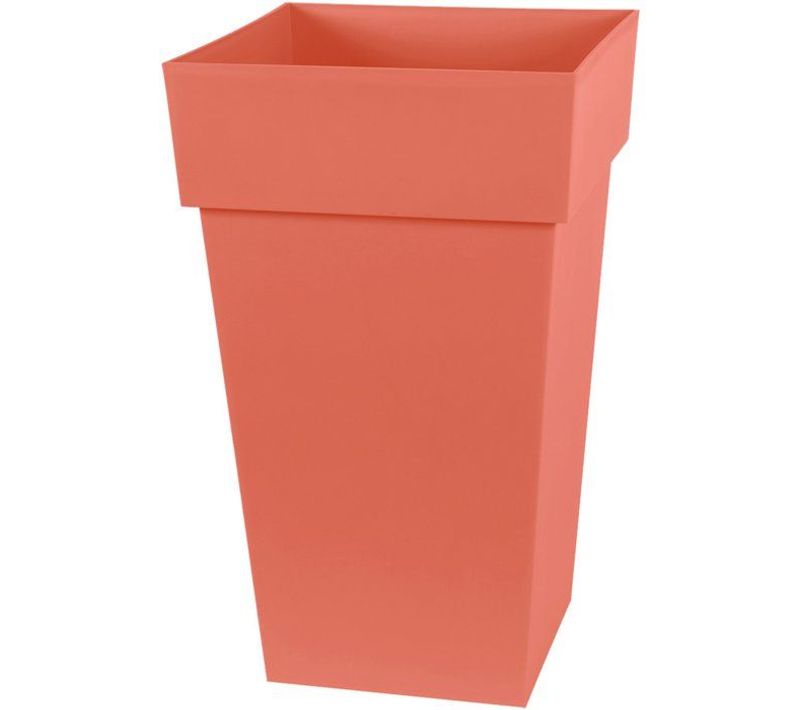 Pot De Fleur Haut Carré - Toscane - 39 Cm - 62 L - Intérieur/extérieur - 39 X 39 X H. 65 Cm - Orang