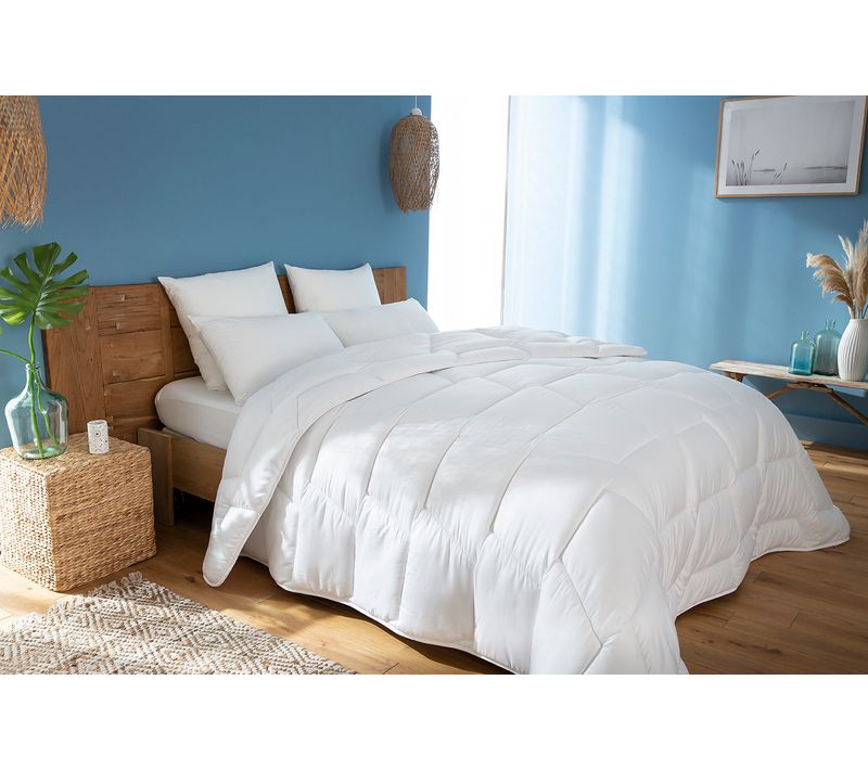 Couette tempérée 220 x 240 cm coton blanc