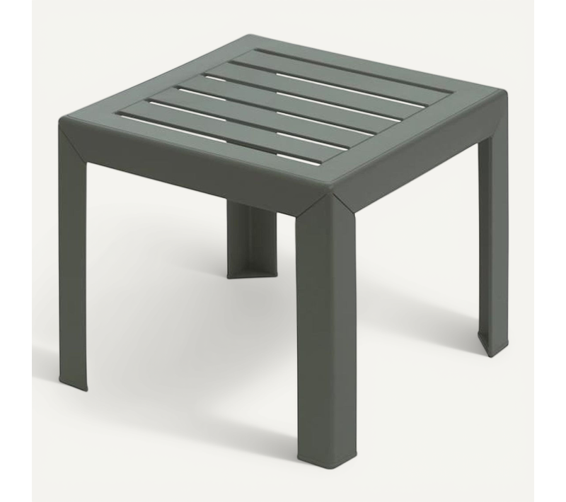 Table D'appoint Extérieure Miami - 40 X 40 Cm, Vert Forêt, Résine, Empilable