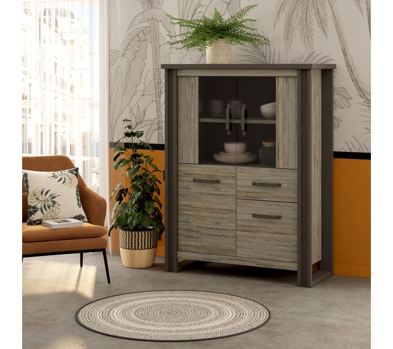 Buffet haut BAXTER imitation chêne gris