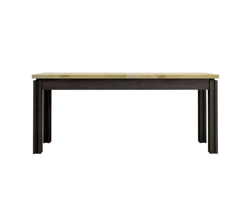 Table L.180 cm + allonge BAXTER imitation chêne