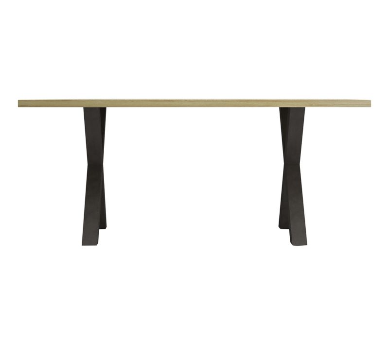 Table L.170 cm pieds en X BAXTER imitation chêne