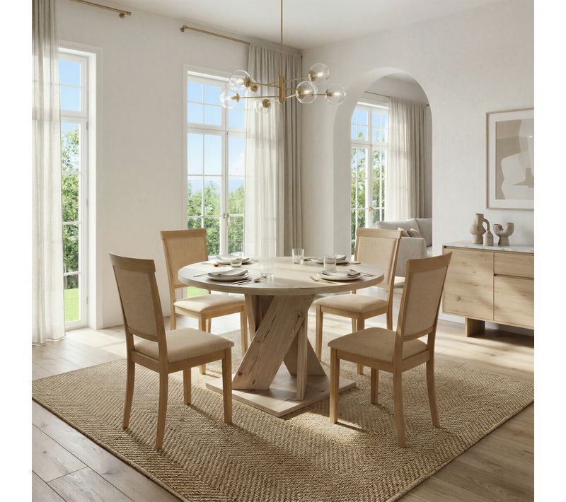 Table ronde extensible 130/175 FOREST Imitation chêne