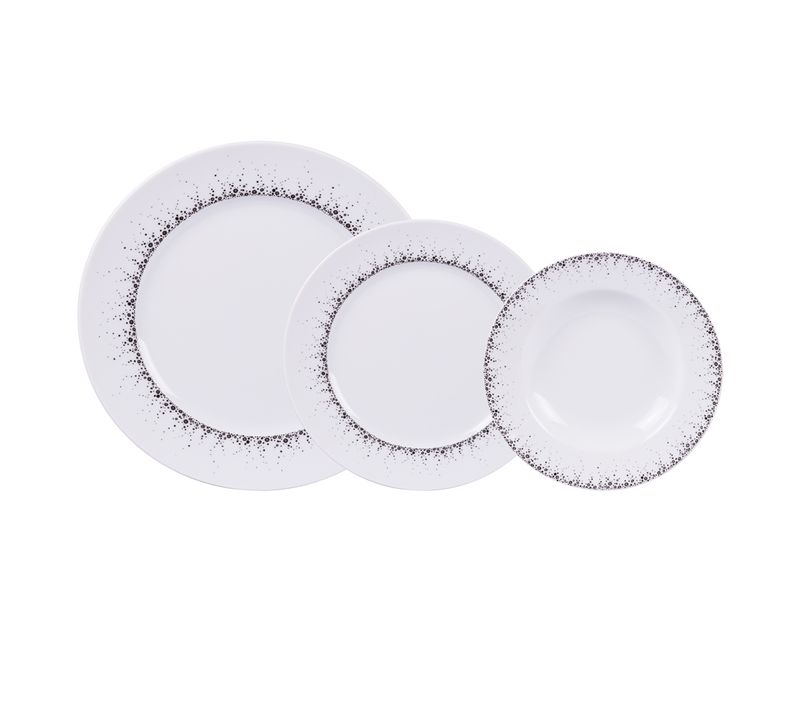 Service D'assiettes Boréalis 18 Pièces En Porcelaine