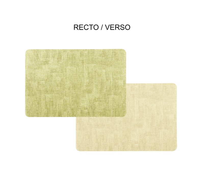 Set De Table Fabrik Rectangulaire Vert Beige 44.5x33 Cm (lot De 2) En Plastique