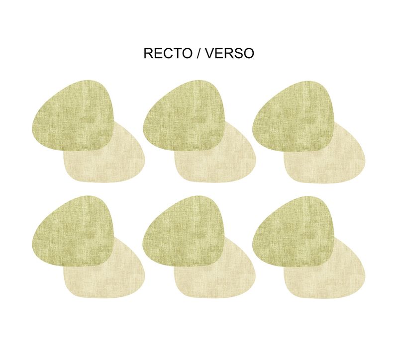 Set De 6 Dessous De Verre Fabrik Galet Vert Beige En Plastique
