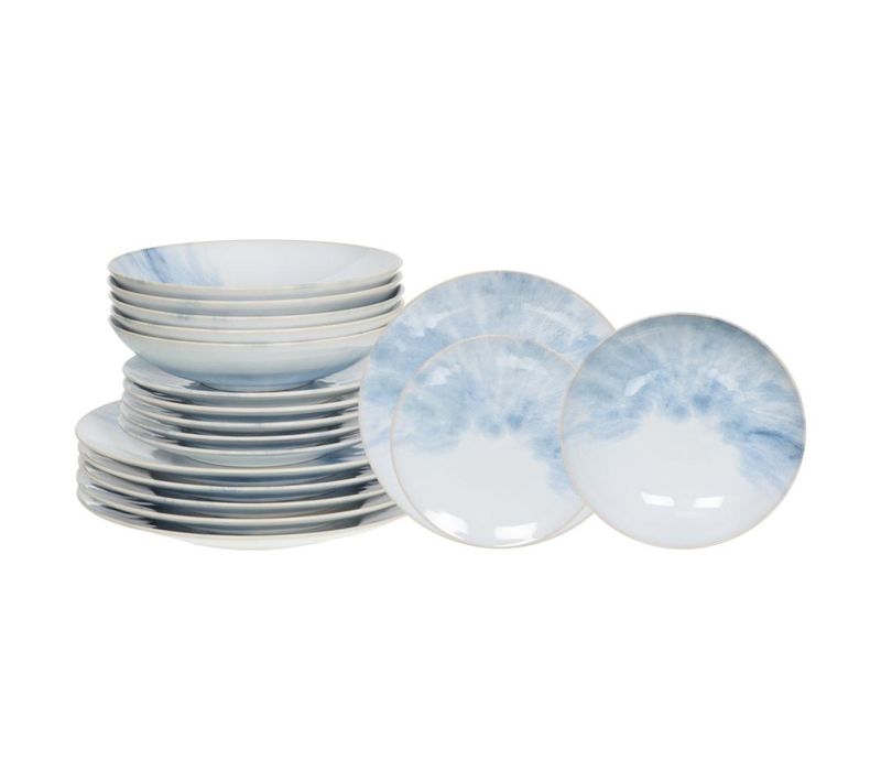 Service D'assiettes 18 Pièces Flores En Grès