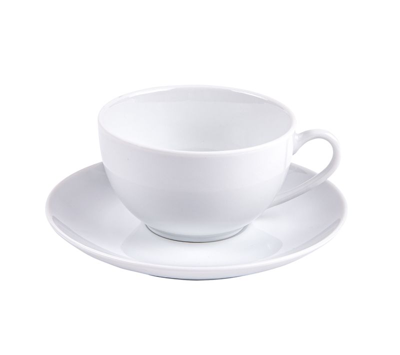 Tasse à Thé Et Sa Soucoupe 20 Cl Alaska (lot De 2) En Porcelaine