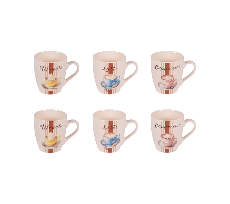 Coffret De 6 Tasses Barista 23 Cl En Porcelaine